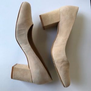 Gap Neutral Suede Block Heels - Size 8.5